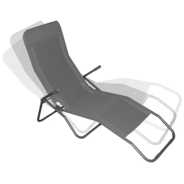 Șezlong Jumi OM-719293 Metal / Textil / Gray Gray photo 2