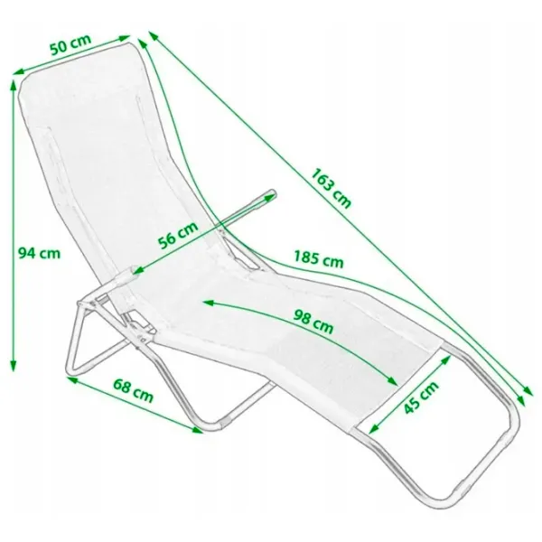 Șezlong Jumi OM-719293 Metal / Textil / Gray Gray photo 5