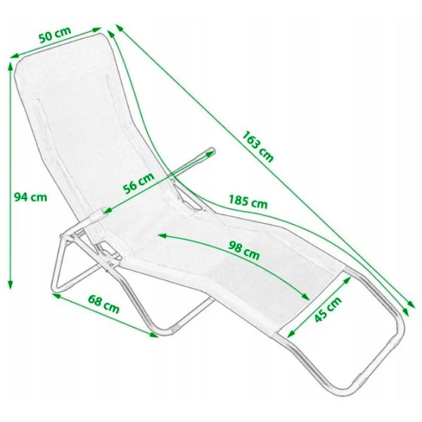 Șezlong Jumi OM-719293 Metal / Textil / Gray Gray photo 5