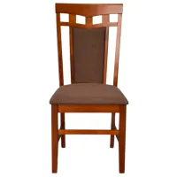Scaun de bucătărie Evelin Deppa R Burnish oak Stofă/ Dark Brown Gray