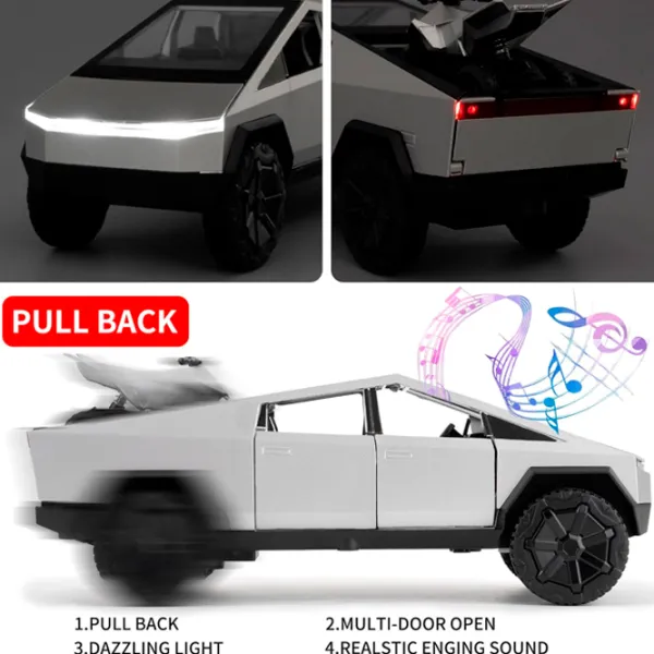 Машинка QIANKUN Tesla CyberTruck TSL 112431  / / Черный Белый photo 3