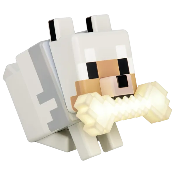 Lampă LED Paladone Minecraft Wolf GloBuddies White photo 1