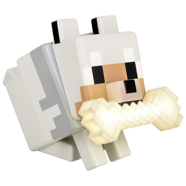 Lampă LED Paladone Minecraft Wolf GloBuddies White photo 1