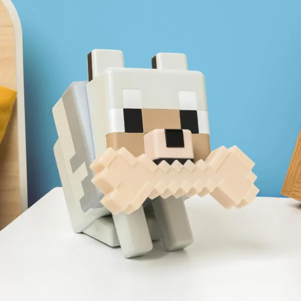 Lampă LED Paladone Minecraft Wolf GloBuddies White photo 3