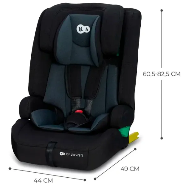 Scaun auto KinderKraft Safety Fix 2  9 luni - 12 ani / 36 kg / Dark Gray photo 2