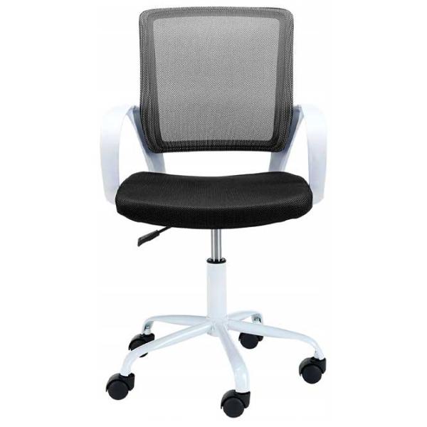 Fotoliu de birou Akord FD-6 Pânză/ White Black photo 1