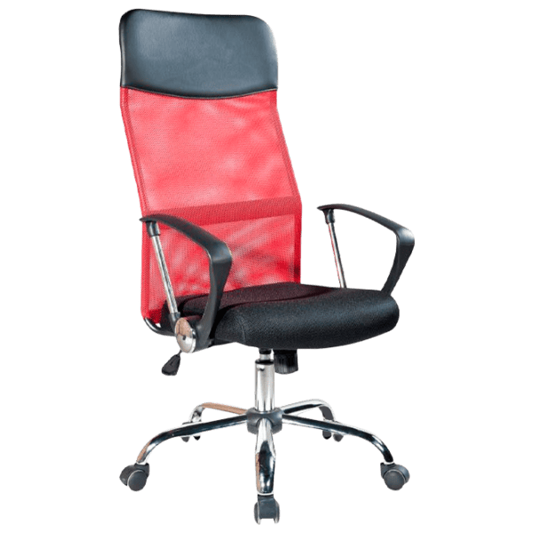 Fotoliu de birou DecoPrim F-63 Plasă acrilică/ Black Red photo 1