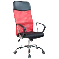 Fotoliu de birou DecoPrim F-63 Plasă acrilică/ Black Red