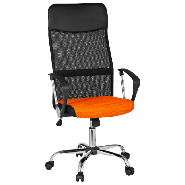 Fotoliu de birou DecoPrim F-63 Plasă acrilică/ Black Orange photo 1