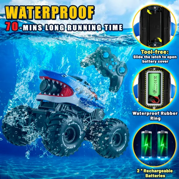 Mașină Lead Honor Amphibious Racing Shark LH-C084  / 2.4 GHz / Red Blue photo 7