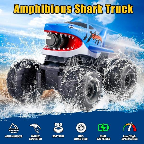 Mașină Lead Honor Amphibious Racing Shark LH-C084  / 2.4 GHz / Red Blue photo 9