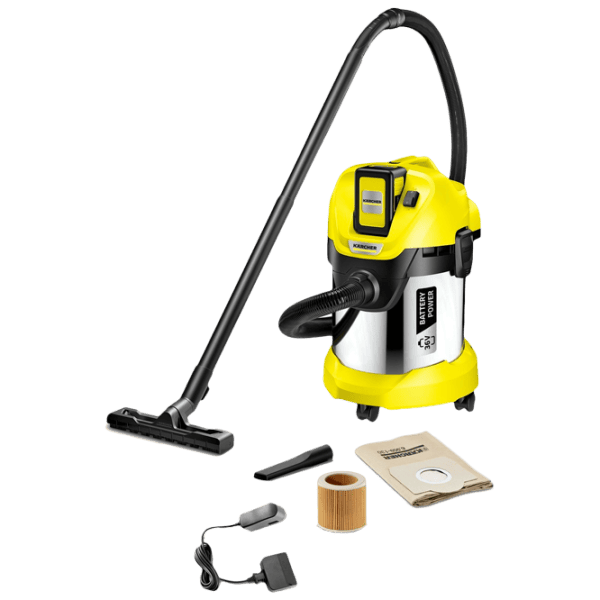 Промышленный пылесос KARCHER WD 3 Battery Premium Set 300 Вт / Желтый photo 1