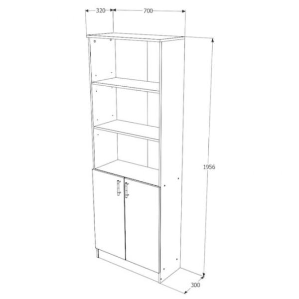 Шкаф для папок Fot D-2 190 x 80 x 40см / ДСП / White photo 2