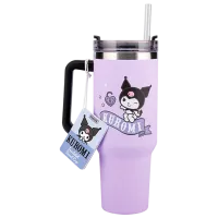 Cană Paladone Kuromi Insulated Cup and Straw Violet