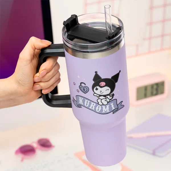 Кружка Paladone Kuromi Insulated Cup and Straw Фиолетовый photo 2
