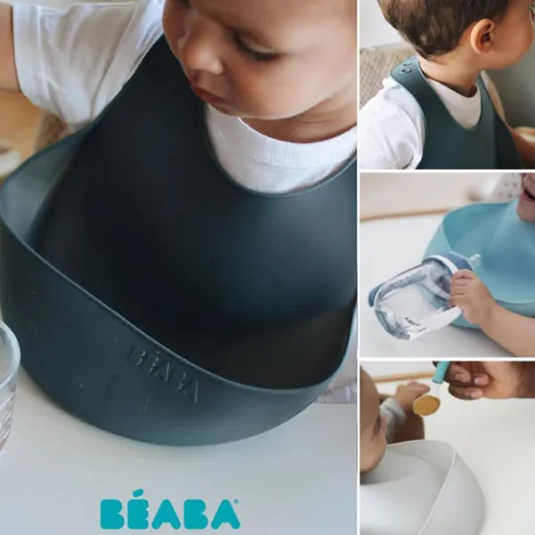 Слюнявчик Beaba B913558 Классическая / Силикон / Серый photo 4