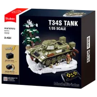 Constructor cu telecomandă Sluban T34S Tank Armată/ Khaki