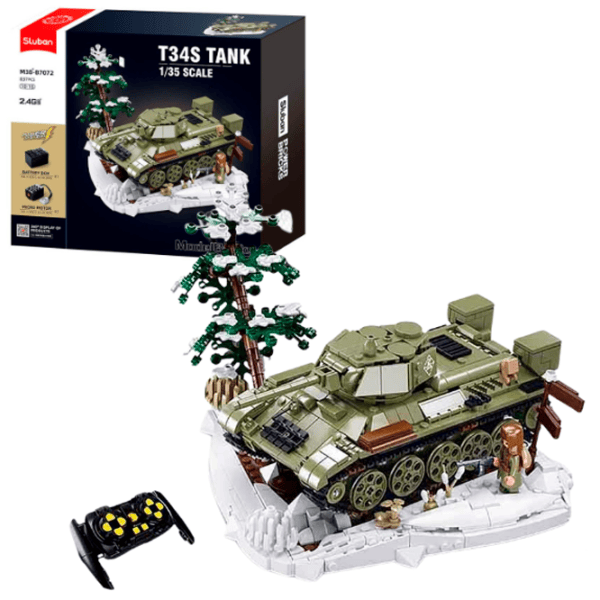 Constructor cu telecomandă Sluban T34S Tank Armată/ Khaki photo 2
