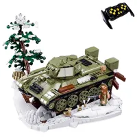 Конструктор с радиоуправлением Sluban T34S Tank Армия/ Хаки photo 3