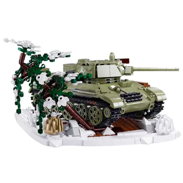 Constructor cu telecomandă Sluban T34S Tank Armată/ Khaki photo 4