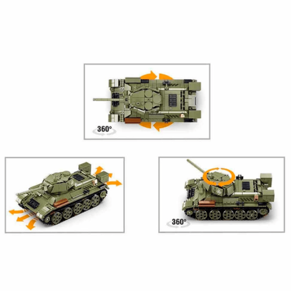Constructor cu telecomandă Sluban T34S Tank Armată/ Khaki photo 5