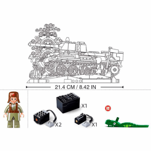 Constructor cu telecomandă Sluban T34S Tank Armată/ Khaki photo 6