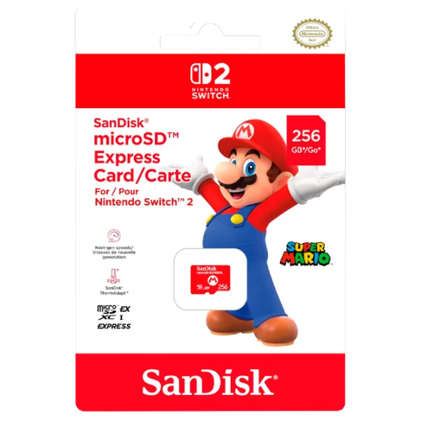 Карта памяти SanDisk microSD Express Card Nintendo Switch 2 / Красный photo 1