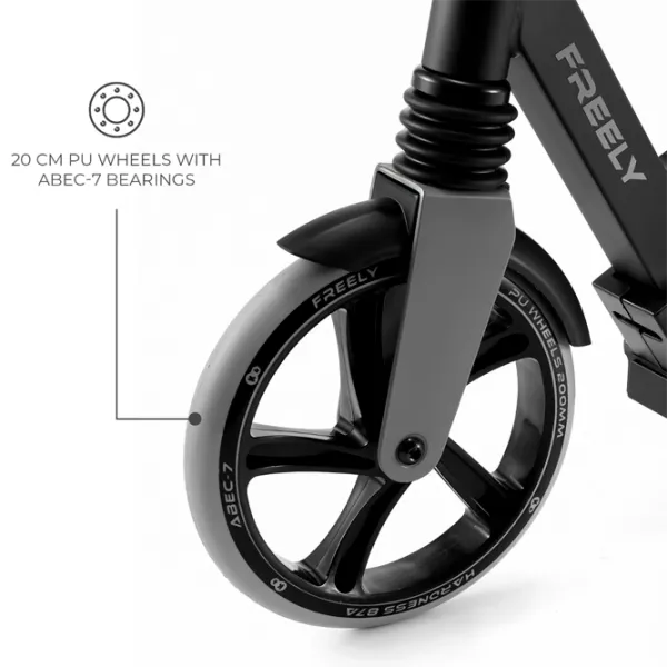 Trotinetă pentru copii cu două roți KinderKraft FREELY (KRFREE00BLK0000) 100 kg/ Black photo 3