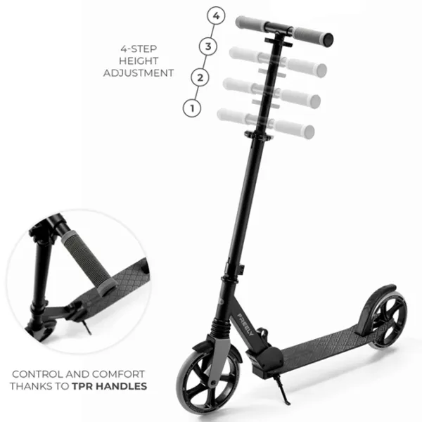 Trotinetă pentru copii cu două roți KinderKraft FREELY (KRFREE00BLK0000) 100 kg/ Black photo 4