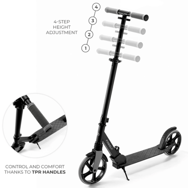 Trotinetă pentru copii cu două roți KinderKraft FREELY (KRFREE00BLK0000) 100 kg/ Black photo 4