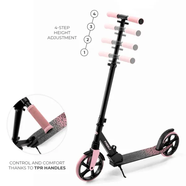 Trotinetă pentru copii cu două roți KinderKraft FREELY (KRFREE00PNK0000) 100 kg/ Pink photo 3