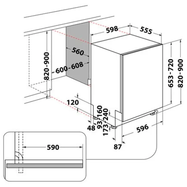 Посудомоечная машина Whirlpool WIP 4T233 PFEG B Полногабаритная / Серебряный photo 9