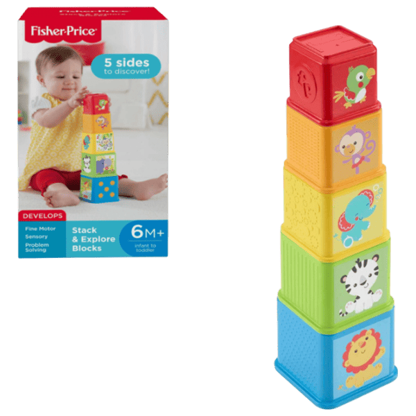 Развивающий набор Fisher Price Pyramid Animal Cubes CDC52  1+ / Разноцветный photo 4