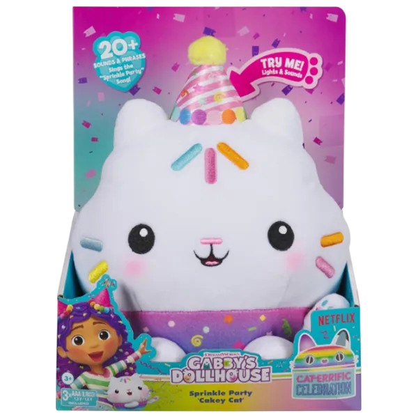 Мягкая игрушка Spin Master Gabby's Dollhouse Sprinkle Party Cakey Cat 6071152 3+ / Белый photo 6