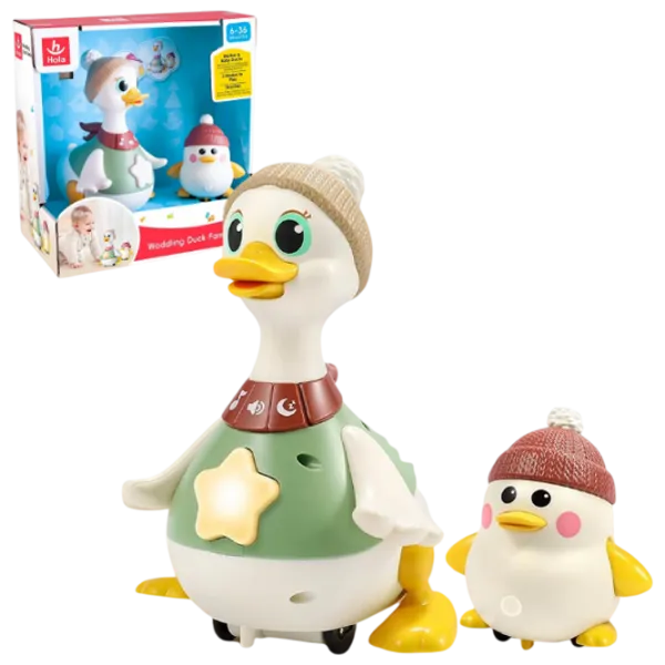 Jucărie interactivă Hola Toys Waddling Duck Family HE998701 1+ / Beige photo 2