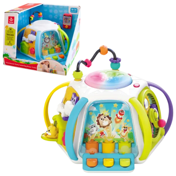 Joc educativ Hola Toys Early Learning Activity Cube HE8971 1+ / Blue photo 7