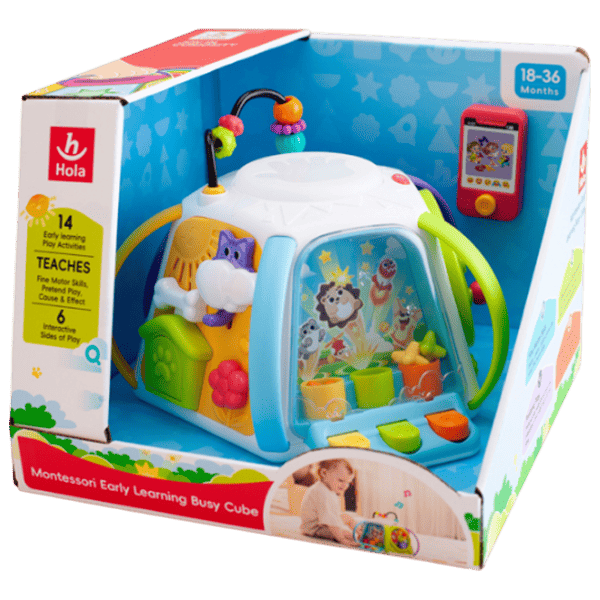 Joc educativ Hola Toys Early Learning Activity Cube HE8971 1+ / Blue photo 8