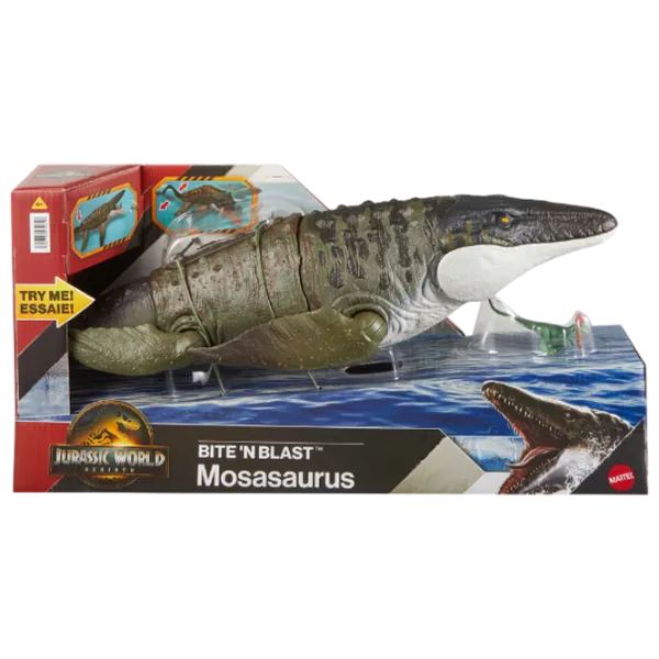 Figurină Mattel Jurassic World Ocean Protector Mosasaurus 4+ / Green photo 3