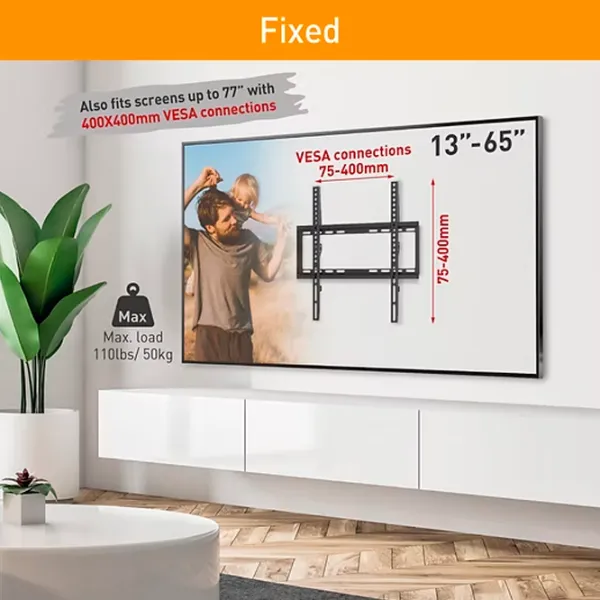 Suport TV Barkan E307 B VESA 400 x 400 mm photo 2
