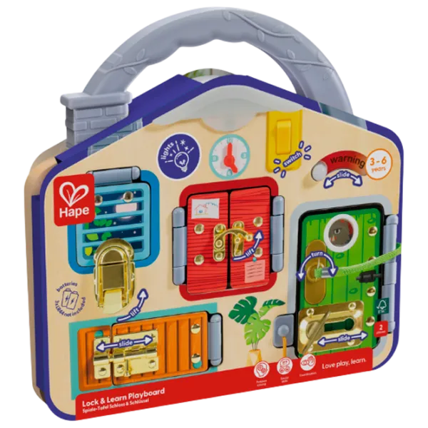 Игровой набор Hape Love Play. Learn Запирай и учись E1111 3+ / Разноцветный Коричневый photo 1