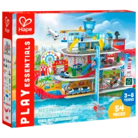 Set jucării Hape Play Essentials Complexul feroviar Mega-City E3768 3+ / Multicolor Red
