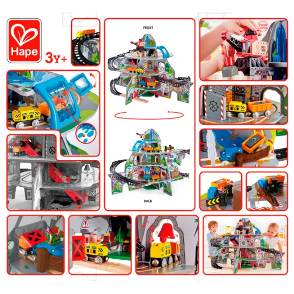Игровой набор Hape Play Essentials Могучая горная шахта E3753 3+ / Разноцветный Серый photo 4