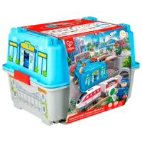 Set jucării Hape Play Essentials Transport Urban în Lădiță E3773 3+ / Multicolor Blue