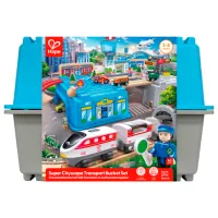Игровой набор Hape Play Essentials Городской Транспорт в Ведёрке E3773 3+ / Разноцветный Синий photo 7