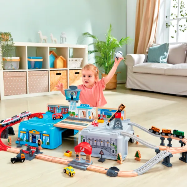 Set jucării Hape Play Essentials Transport Urban în Lădiță E3773 3+ / Multicolor Blue photo 8