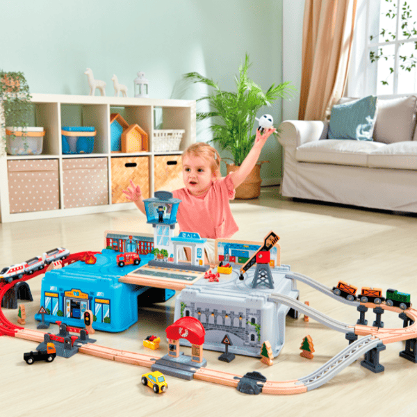 Set jucării Hape Play Essentials Transport Urban în Lădiță E3773 3+ / Multicolor Blue photo 8