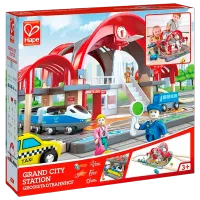 Set jucării Hape Play Essentials Grand City Station E3725 3+ / Multicolor Blue