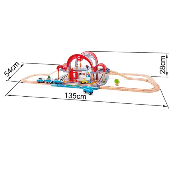 Set jucării Hape Play Essentials Grand City Station E3725 3+ / Multicolor Blue photo 2