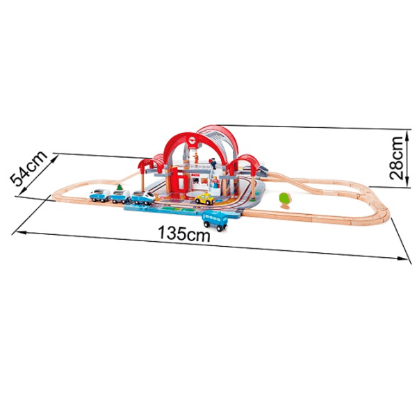Set jucării Hape Play Essentials Grand City Station E3725 3+ / Multicolor Blue photo 2