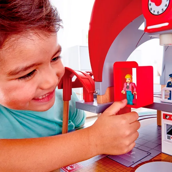 Set jucării Hape Play Essentials Grand City Station E3725 3+ / Multicolor Blue photo 6